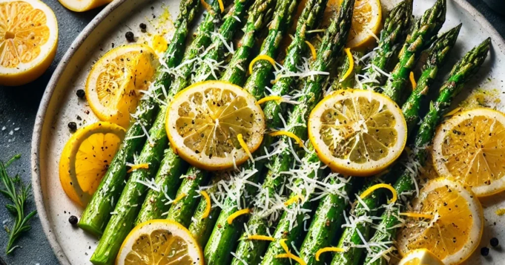 asparagi al forno con limone e Parmigiano